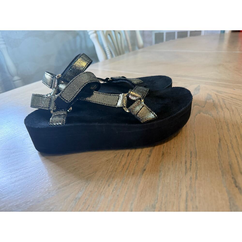 Teva Shiny Gold Strap Sandals - Picture 5 of 11